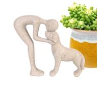Resin Abstract Person - Dog Head-to-Head Bonding Statue