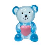 Resin Bear Figurine - Cute Small Animal Sculpture for Interior and Exterior Decor | Premium Resin with Heart Detail and Smiling Expression, Indoor Outdoor Tabletop Display with Shelf Placement Feature