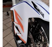 Resin Bike Adhesivos de Moto Compatibles con KTM 1290 Super Adventure R 2021. Protecciones Defensas Laterales de Choques y Arañazos de Moto. Par de Adhesivos 3D Resinados para Guardabarros Delantero