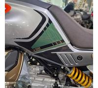 Resin Bike Adhesivos de Moto Compatibles con Moto Guzzi V100 Mandello 2023-2025. Protección Latérales del Tanque de Choques y Arañazos de Moto. Par de Pegatinas 3D Resinadas Made in Italy