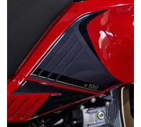 Resin Bike Adhesivos de Moto Compatibles con Moto Guzzi V100 Mandello 2023-2026. Protección Latérales del Tanque de Choques y Arañazos de Moto. Par de Pegatinas 3D Resinadas Made in Italy