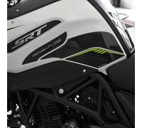 Resin Bike Adhesivos de Moto Compatibles con QJ Motor SRT 700 X 2024. Protección Latérales del Tanque de Choques y Arañazos de Moto. Par de Pegatinas 3D Resinadas Made in Italy