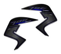 Resin Bike Adhesivos de Moto Compatibles con Yamaha Tracer 700 2016 2020. Protecciones Laterales de Tanque de Choques y Arañazos de Moto. Adhesivo 3D Resinado Azul Metálico - Made in Italy