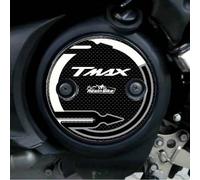 Resin Bike Adhesivos Scooter Compatibles con Yamaha Tmax 500 T-MAX 530 2001-2016. Protección Carter Variador Antirrayas y Antigolpes. Par de Adhesivos Resinados 3D Efecto Carbono y Blanco