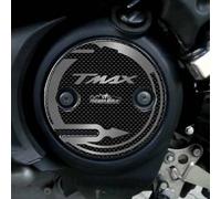 Resin Bike Adhesivos Scooter Compatibles con Yamaha Tmax 500 T-MAX 530 2001-2016. Protección Carter Variador Antirrayas y Antigolpes. Par de Adhesivos Resinados 3D Efecto Carbono y Metalizado