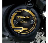 Resin Bike Adhesivos Scooter Compatibles con Yamaha Tmax 500 T-MAX 530 2001-2016. Protección Carter Variador Antirrayas y Antigolpes. Par de Adhesivos Resinados 3D Efecto Carbono y Oro