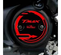 Resin Bike Adhesivos Scooter Compatibles con Yamaha Tmax 500 T-MAX 530 2001-2016. Protección Carter Variador Antirrayas y Antigolpes. Par de Adhesivos Resinados 3D Negro y Rojo