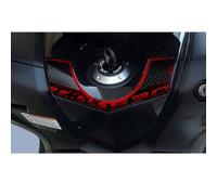 Resin Bike Adhesivos Scooter Compatibles con Yamaha Tmax 530 2012-2016 Rojo y Carbono. Protección Zona de Llave Antirrayas y Antigolpes. Adhesivos Resinados 3D Made in Italy
