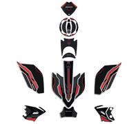Resin Bike Kit Adhesivos de Moto Compatibles con Kawasaki Z650 2024 Candy Persimmon Red/Ebony. Protection de Réservoir de Choques y Arañazos de Moto. Kit Pegatinas 3D Resinadas Made in Italy