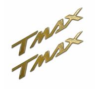 Resin Bike Pack de 2 Adhesivos con Letras 3D Gel para Moto/Scooter Compatible con Yamaha TMAX 500 TMAX 530 TMAX 560 2001-2026, 16×2.6 cm - Protección Antirrayas y Antigolpes - Oro Metalizado