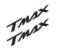 Resin Bike Pack de 2 Adhesivos con Letras 3D Gel para Moto/Scooter Compatible con Yamaha TMAX 500 TMAX 530 TMAX 560 2001-2026, 16×2.6 cm - Protección Antirrayas y Antigolpes - Negro
