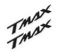 Resin Bike Pack de 2 Adhesivos con Letras 3D Gel para Moto/Scooter Compatible con Yamaha TMAX 500 TMAX 530 TMAX 560 2001-2026, 16×2.6 cm - Protección Antirrayas y Antigolpes - Efecto Carbono