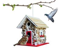 Resin Bird Feeder House, Parrot Breeding Nest, 7,68 x 5,91 x 5,12 pulgadas Weatherproof Feeding Cave, Enclosed Cozy Shelter, Hanging Pet Accessory, for Macaws, Cockatiels, Budgies, Conures