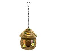 Resin Bird House, Hanging Garden Ornament, Wildlife Home, Yard for Outdoor | Birdhouses for Outdoors, Garden Ornament Piece, Hangable Resin Nest, Backyard Shelter, Weatherproof Animal Breeding Spot