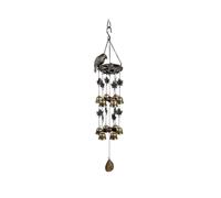 Resin Bird Nest Wind Chime with Brass Bells - Garden Hanging Decor 1638