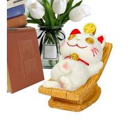 Resin Cat - Desktop Auspicious Statue, Decorative Kitten Figurine, Tabletop Home Ornament | Suitable for Living Room Office Shelf Decoration Positive Energy Gift Collection Ornamental Display