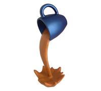 Resîn Coffee Cùp Sculptuře , Floating Overflowing 3D Splash Coffee Cup Ornament, Creative Art Sculpture Home Desktop Decoration Craft, Hand-Painted Resin, Actual Color May Vary Slightly, 1 Piece