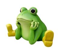 Resin Frog Statue, Garden Planter Hugger Ornament, 5.35x3.35 Inches Mini Animal Figurine with Weather Resistant Finish, Durable Outdoor Decor Piece, Cute Nature Style Accent, Yard Use for Flower Pots