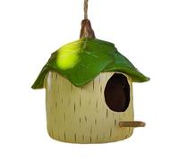 Resin Funny Outdoor Nesting Boxes, Twine Waterproof Sunproof Sheltered Warm Place, Decorative Bird Houses, Sheltered Warm Place, Handmade Resin Bird Houses, Easy To Use, Portable for Garden