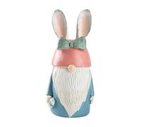 Resin Gnome Statue - Easter Bunny Table Centerpiece | Cute Figurine with Bow Function, Spring Ornament with Indoor Usage, Garden Yard Lawn Patio Decor, Home Outside Accessory for Seasonal Enthusiasts