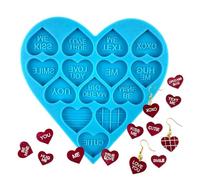 Resin Heart Earring Molds Silicone - Heart Resin Earring Molds | Valentine's Day Earrings Mold Epoxy Resins Casting M0lds Silicone Earrings M0ld | DIY Charm Mold For DIY Crafts Jewelry Making Keychain