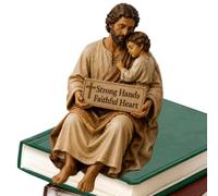 Resin Joseph Statue, Hand Painted Religious Sculpture St Joseph Figurine Ornament For Desktop Thanksgiving Holiday Birthday Party Office Living Room Bedroom Mantel Dormitory Apartment Home Decor Use