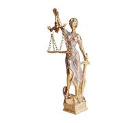 Resin Lady Justice Estatua - Escultura de Derecho Pintada a mano, Figura con los Ojos Vendados | Miniatura para Dormitorio, Decoración Interior, Oficina, Ornamento Oficina Legal, Acento Eleg