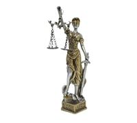 Resin Lady Justice Estatua - Escultura de Derecho Pintada a mano, Figura con los Ojos Vendados | Miniatura para Dormitorio, Decoración Interior, Oficina, Ornamento Oficina Legal, Acento Eleg