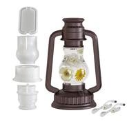 Resin Molds - Easy Release Silicone With 2 LED Light | Retro Kerosene Lamp Resin Mold Set For Lantern Ornament Casting Art Projects Indoor Table Home Office Room