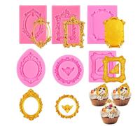 Resin Molds Silicone, 6 Pieces Food, Grade Nonstick DIY, Resin Casting Photo Frame Molds, Perfect for Home Decor Picture Frame Fondant Chocolate Cookie Dessert Baking Clay Plaster Wax