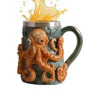 Resin Mug For Latte, Coffee Mug - 160ml Octopus Design Drinkware Cups | Coffee Mugs 160ml Dishwasher Safe F0r Hot Cold For Milk Ice Water Juice Latte Tea Beer Mother Dad Wife Friend