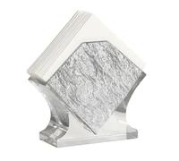 Resin Napkin Holder - Square Commercial Paper Towel Stand (570g) - Tabletop Vertical Storage in 4 Colors Servilleteros(Silver 2)