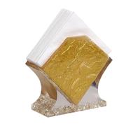 Resin Napkin Holder - Square Commercial Paper Towel Stand (570g) - Tabletop Vertical Storage in 4 Colors Servilleteros(Golden)