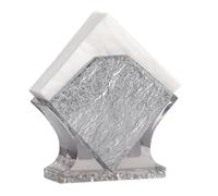 Resin Napkin Holder - Square Commercial Paper Towel Stand (570g) - Tabletop Vertical Storage in 4 Colors Servilleteros(Silver 1)