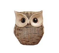 Resin Ornaments Owl Crafts Home Goods Nordic Style Living Room Desktop TV Cabinet Decoration, Owl Statue Home Decoration, Retro Weaving Pattern, Home