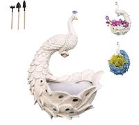 Resin Peacocks Wall Planter, Outdoor Vertical Hanging Peacocks Decorative Planters,Unique Mounted Animal Flower Pot with Drainage for Indoor Garden Balcony Yard Plant Lovers