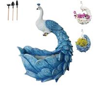Resin Peacocks Wall Planter, Outdoor Vertical Hanging Peacocks Decorative Planters,Unique Mounted Animal Flower Pot with Drainage for Indoor Garden Balcony Yard Plant Lovers