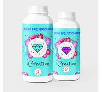 Resin Pro ICreation Resina epoxi rápida, cataliza en medio tiempo, para moldes de silicona, joyería, creaciones de arte, bricolaje, Made in Italy gr 300