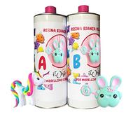 Resin Pro Iwhite Resina Blanca Poliuretanica Para Colada, Bicomponente A + B, Altamente Fluida y De Gran Dureza, Para Las Creaciones de Aficionados y el Prototipado Rápido, Gr 2000