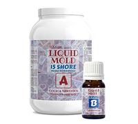 Resin Pro Liquid Mold: Silicona líquida para moldes (2,10 kg) creación de moldes para epoxi, poliuretano, cera, jabón, yeso, cemento - dureza 15 Shores - 100% Made in Italy