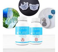RESIN PRO Pure Mold: Goma De Silicona Líquida (2 Kg) Translúcida y Rápida para Crear Moldes para Resinas Epoxi De Poliuretano Cera Jabón Yeso Cemento - Dureza 13 Shores - 100% Made in Italy