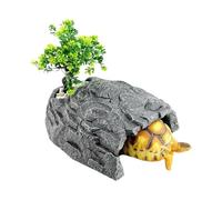 Resin Reptile Cave, Rock Shelter House for Anfibians and Reptiles, Habitat Decor for Lizards, Bearded Dragon, Snake, Basking, Terrario, Fish Tank, Pet Enclosure, Realistic, Interior
