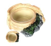 Resin Reptile Dish, Unique Lizard Water Bowl, 4.13x3.34in Terrarium Feeding Stand, Alimentador de animales auténtico, transparente Bowl Design for Turtle, Small Reptiles