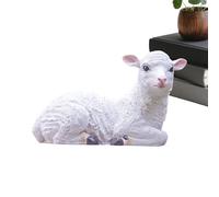 Resin Sheep Garden Sculpture - Small Animal Figurine Decor, Collectible Farm Style Sheep Ornament | Decorative Goat Figure for Backyard Patio Park Pathway Lawn, Indoor Home Shelf Windowsill Display