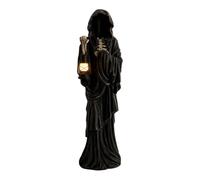 Resin Skeleton Ghost Sculpture with Lantern - Spooky Halloween Tabletop Dec