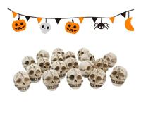 Resin Skull Figurines - 20 Pcs 1.8x1.8cm Mini Skeleton Head Craft Set