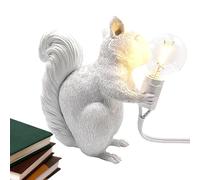 Resin SquirrelLamp - 5x2.76x5.51 inches Creative Lighting Fixture, Bedside Desk Statue, Multipurpose Lightweight Animal Decor | Cute Squirrel TableLamp For Bedroom Living Room Offices Home Accent