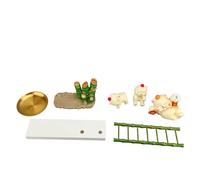 Resin Statue Key Holder Decorative Tray Candy Bowl for Home (7303C-03 Lucky Cat Beige)