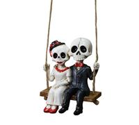 Resin Swing Skeleton Figurines, Halloween Skeleton Pareja Decoración, decoración estacional Oficinas Bibs de biblioteca Patio al aire libre Asavés Ramas de árboles Courtyard
