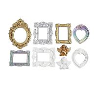 Resin Vintage Mini Picture Frames, 25x25cm High-Quality Material, 9-Piece Tiny Antique Small Photography Decor, DIY Display Frame, Home, Office, Gift, Decoration